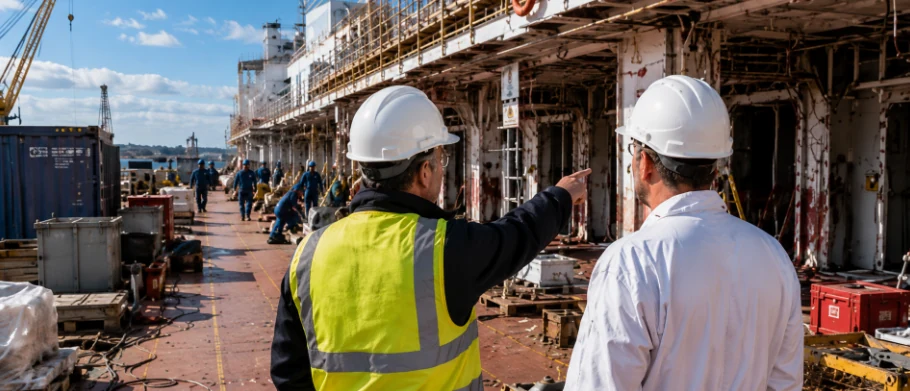 Onboard dry-dock project support